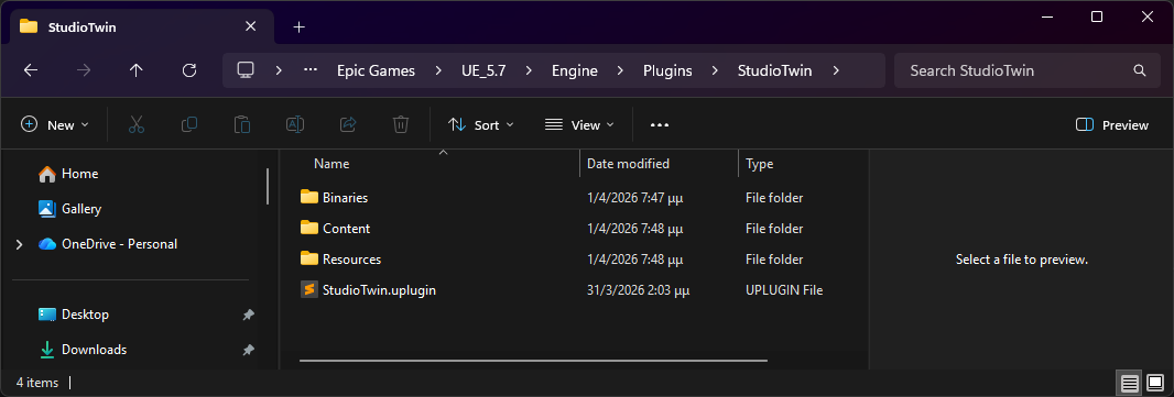 Installation of StudioTwin to Unreal Engine 5.2