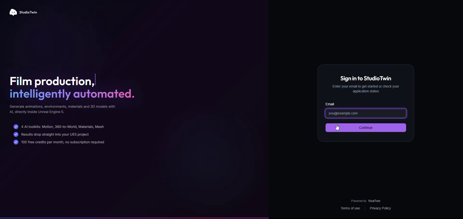 Sign-in page