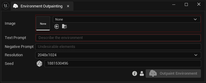 Environment Outpainting tab