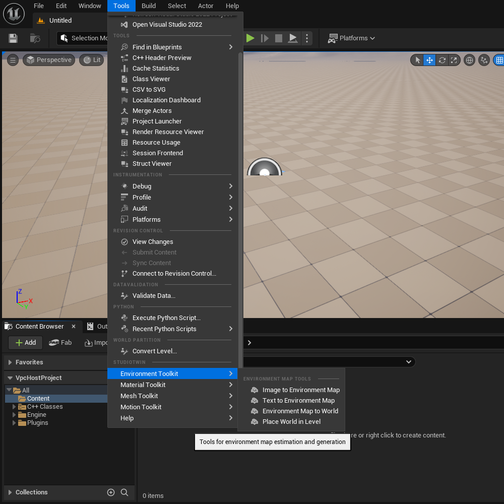 UE Editor Environment